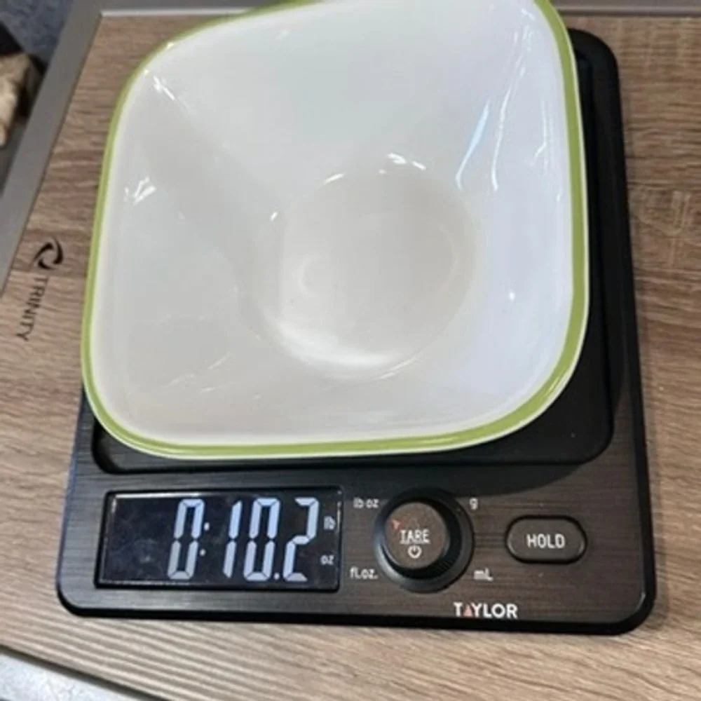 Cereal Bowl Corelle Vitrelle 2 White Green Rim Square 6.5